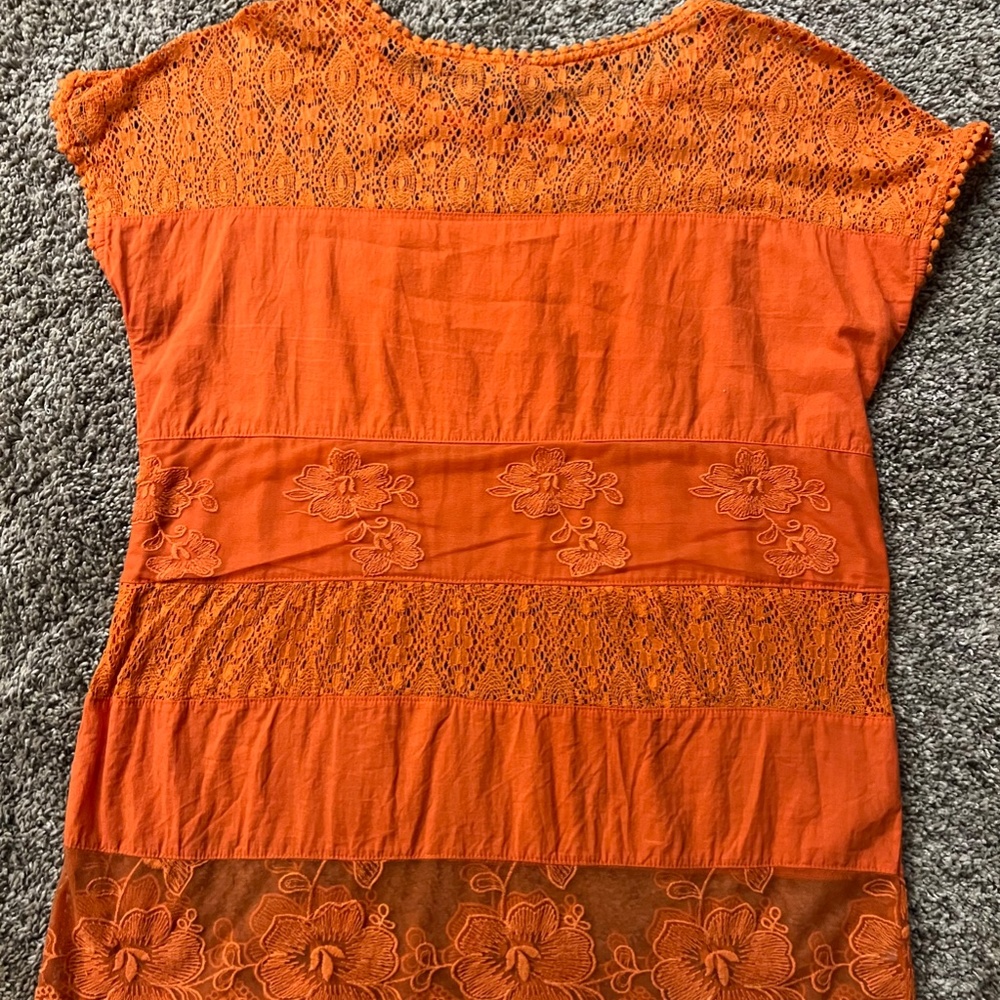 Ruby Ribbon Orange Lace Top - Picture 4 of 4